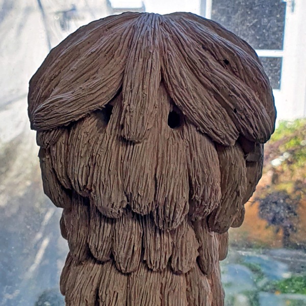 Hairy face creature ceramic by Jolene McCartan